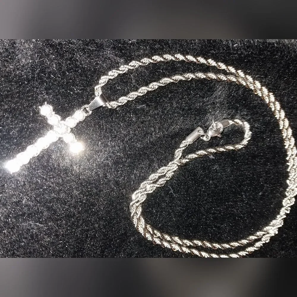 24-inch sparkling Cross pendant necklace